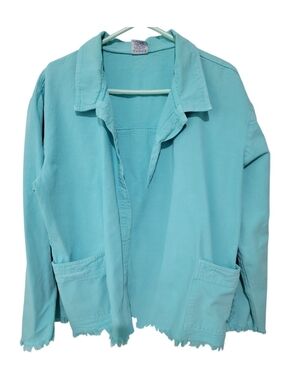Light Aqua Women's Open-Front Jacket
